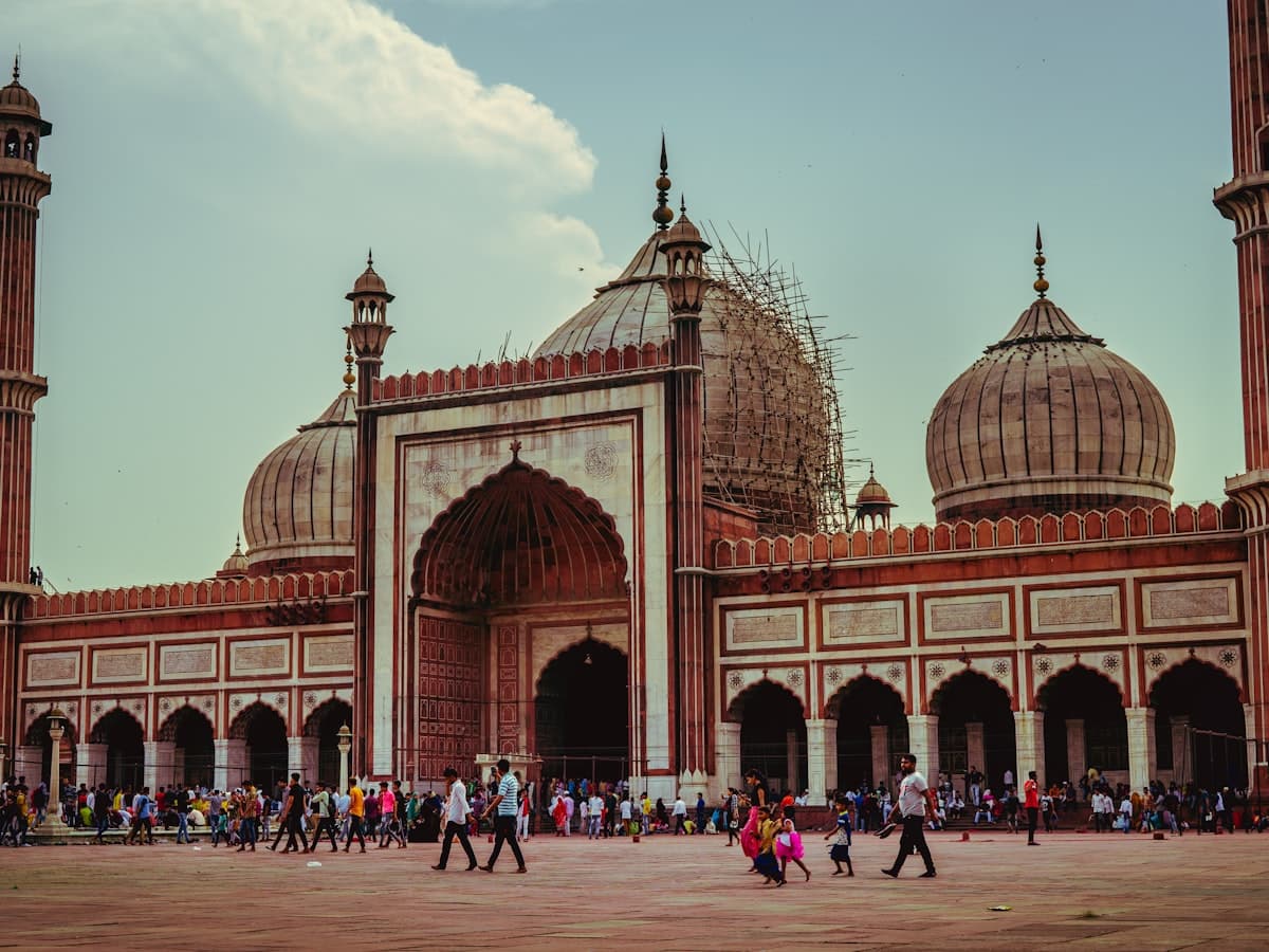 The domes and minarets of the Jama Masjid, Old Delhi