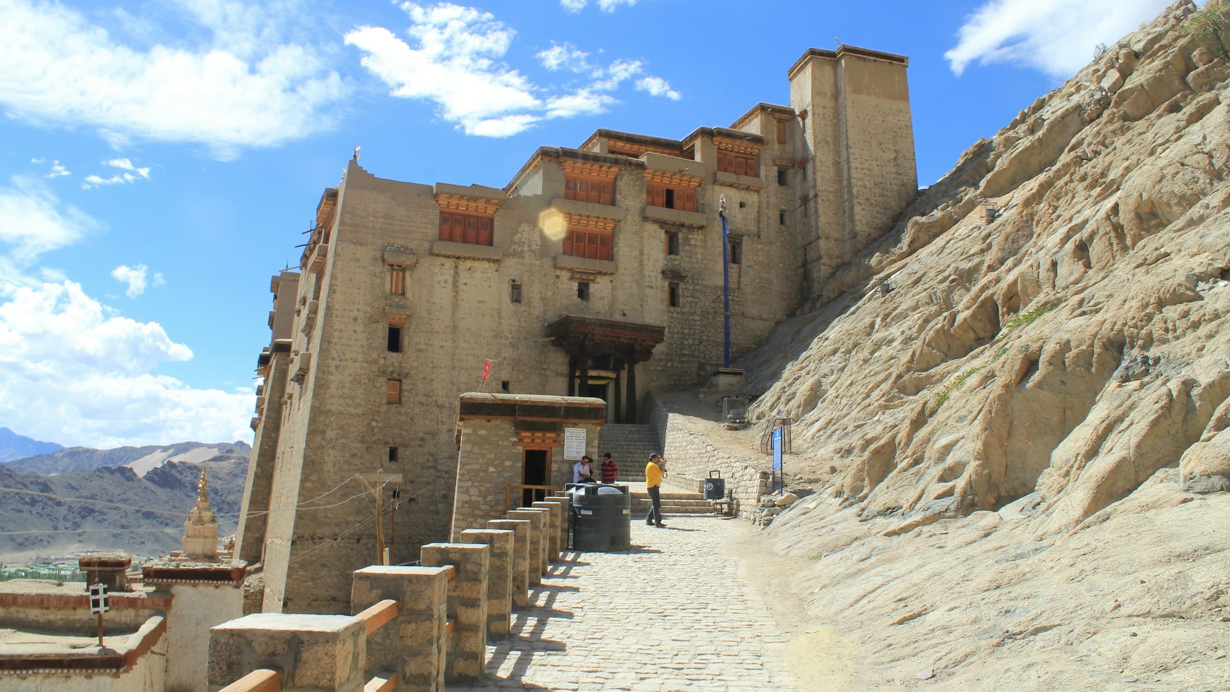 Leh Palace, a centuries-old fortress built into the mountainside above Leh, Ladakh