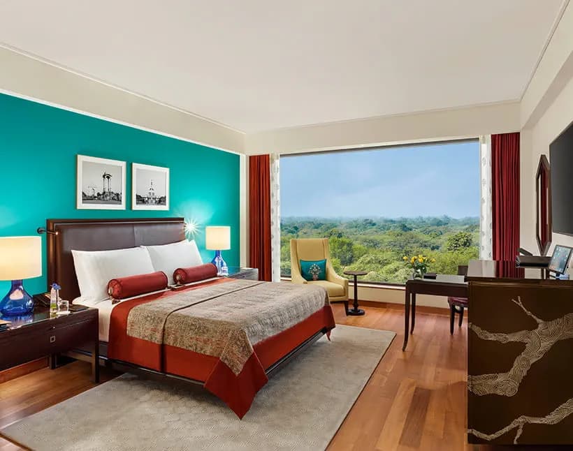 A Premier Room at The Oberoi, New Delhi with king bed and city or monument views