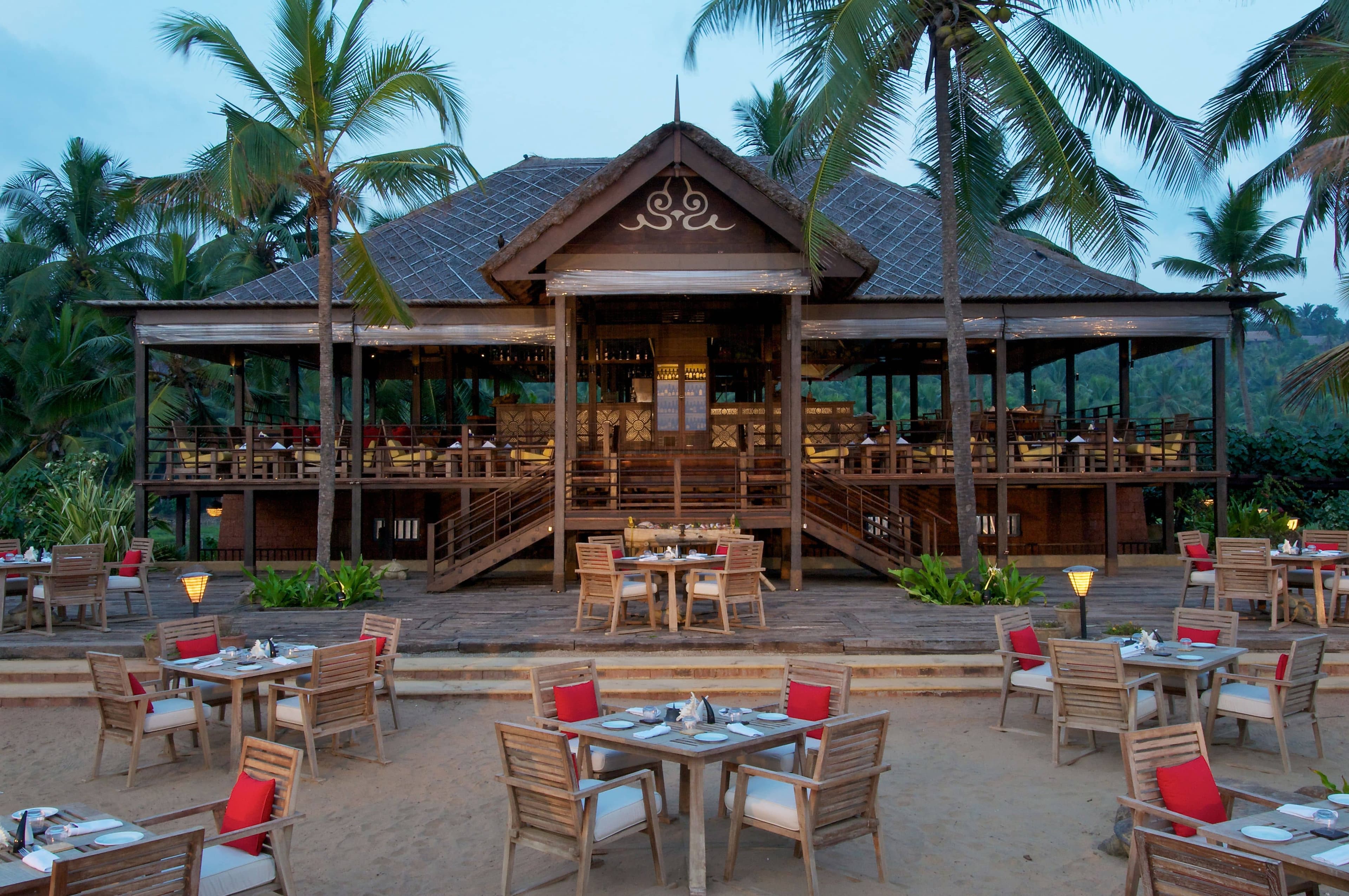 Balinese-style architecture set among gardens at Taj Green Cove Resort & Spa, Kovalam