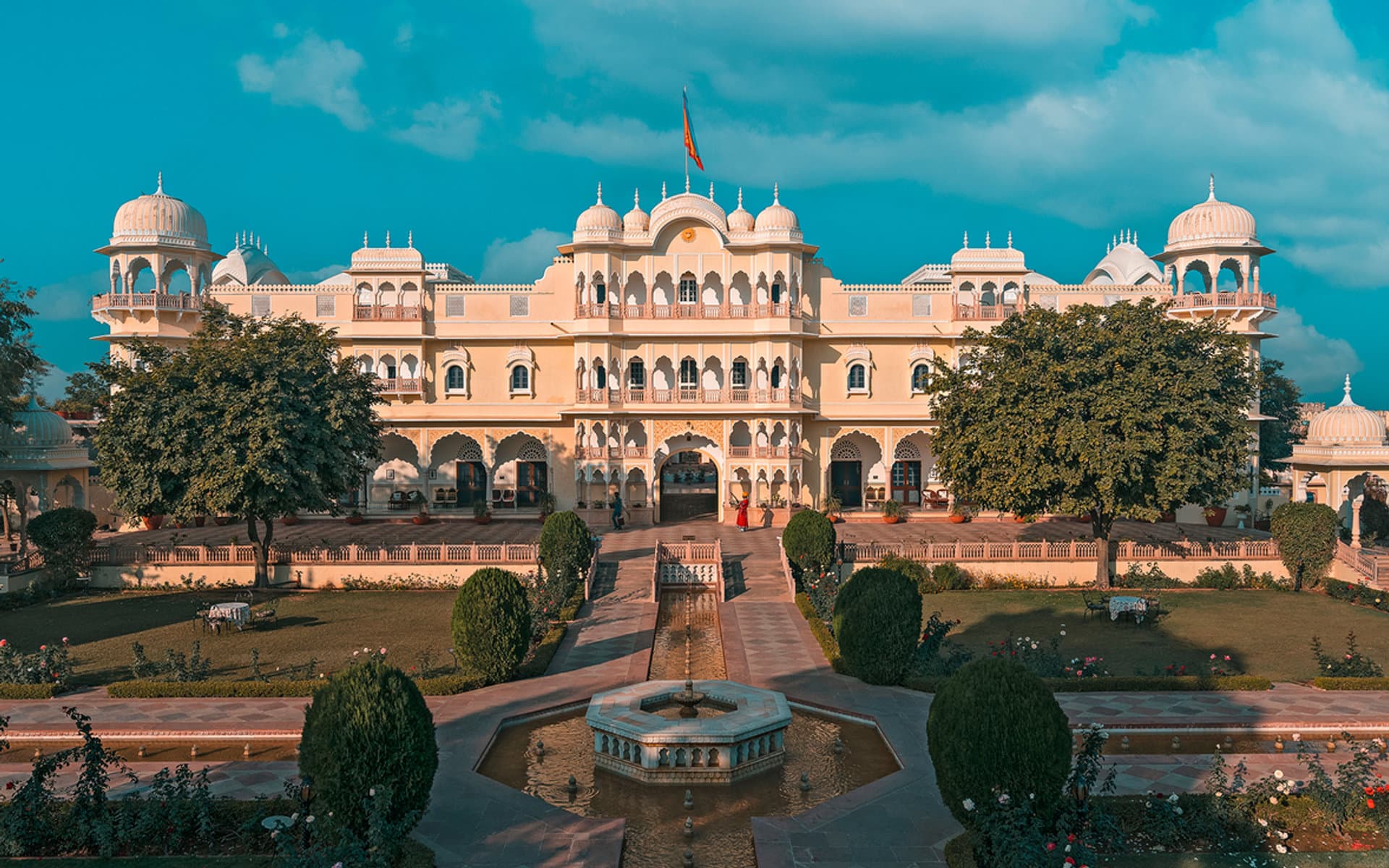 The fort-and-palace-style facade of Nahargarh Ranthambhore