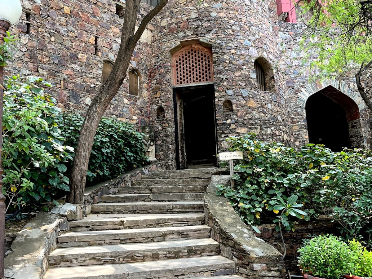The tiered hillside ramparts of Neemrana Fort-Palace on the Delhi–Jaipur road