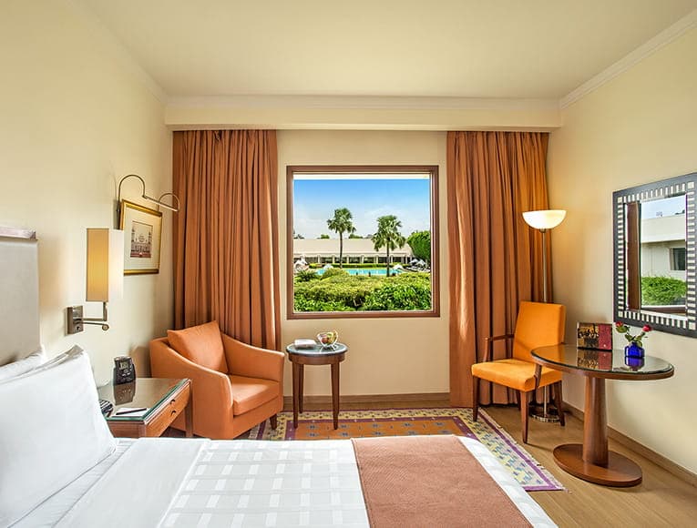A Deluxe Pool View Room at Trident Agra