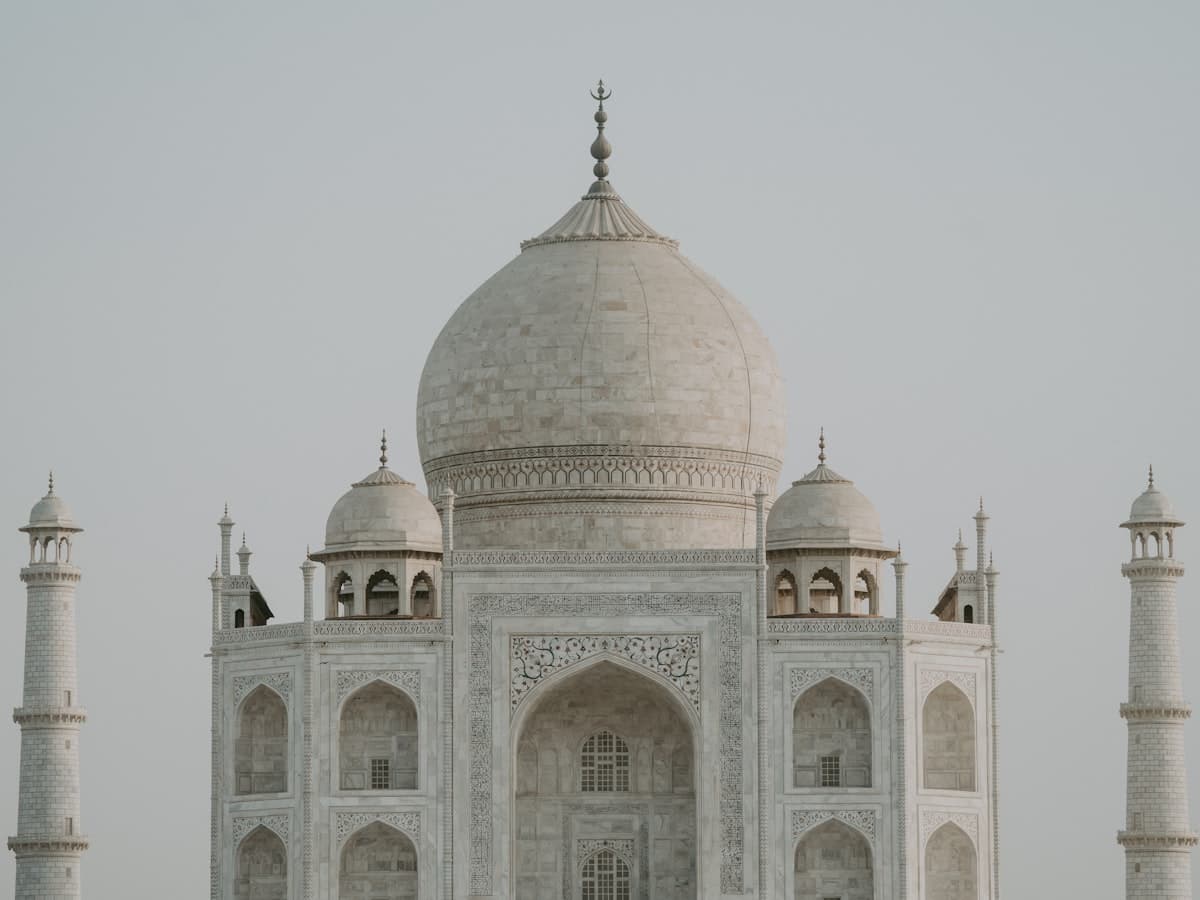 The Taj Mahal, Agra, reflected in its watercourse