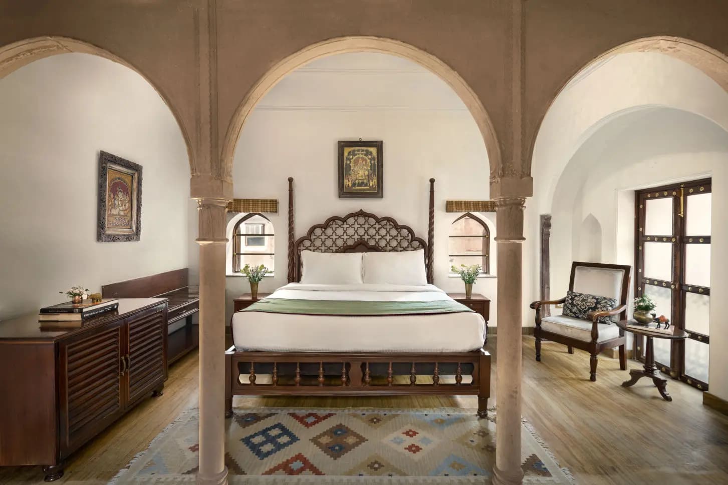 The Diwan-e-Khas heritage room with traditional decor at Haveli Dharampura, Old Delhi