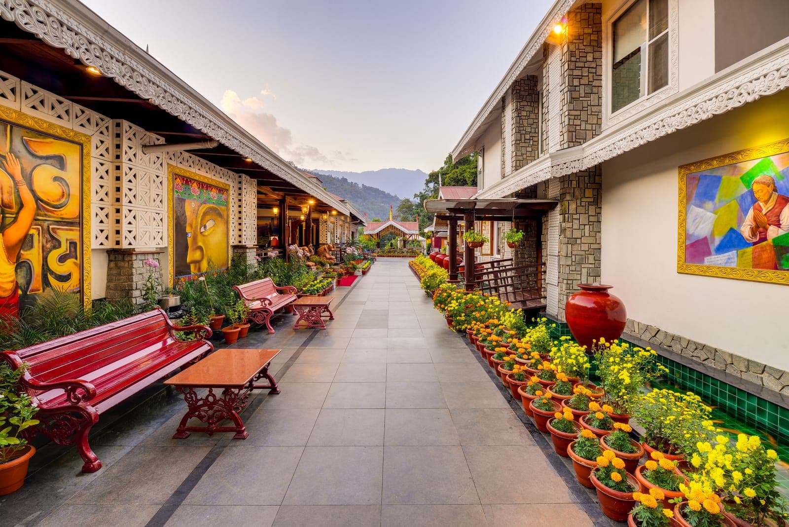 Daytime exterior and landscaped grounds of MAYFAIR Spa Resort & Casino in Gangtok.