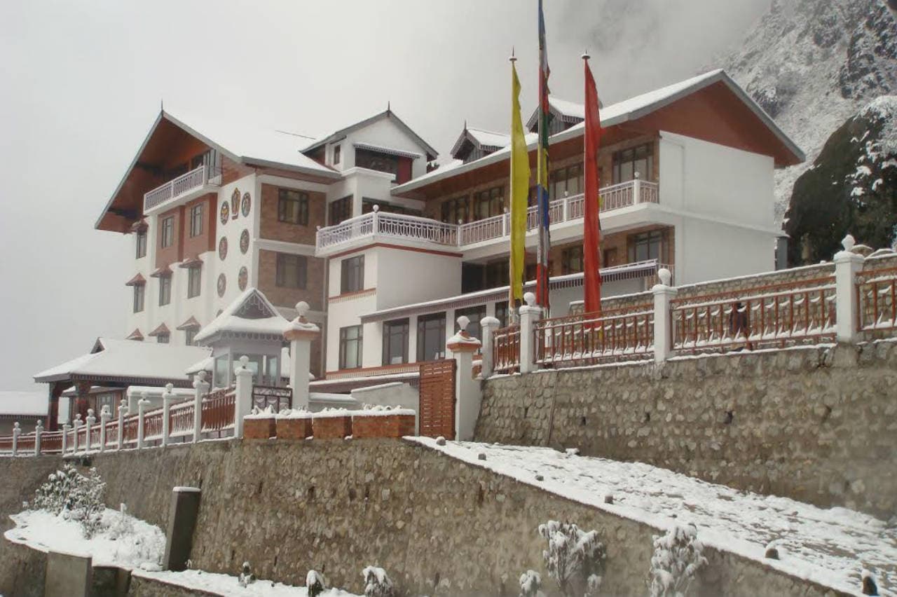 Yarlam Resort, Lachung, under fresh snow.