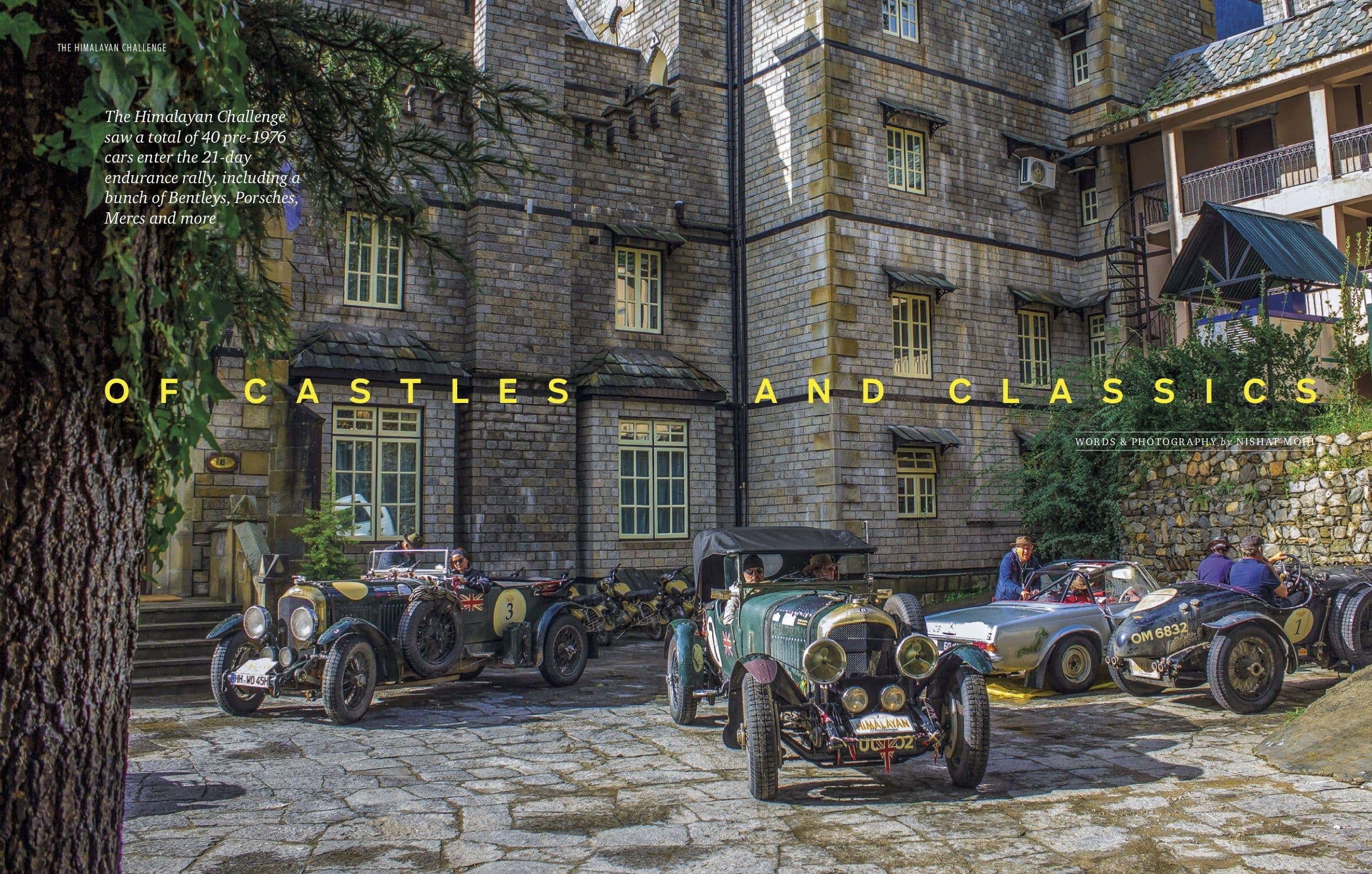 The Himalayan castle resort set among orchards below snow peaks near Manali.