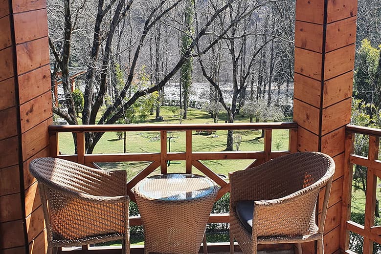 Span Resort & Spa on the banks of the Beas river near Manali.