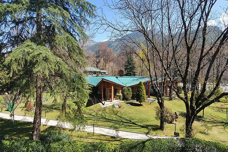 Grounds and walnut orchards at Span Resort & Spa, Manali.