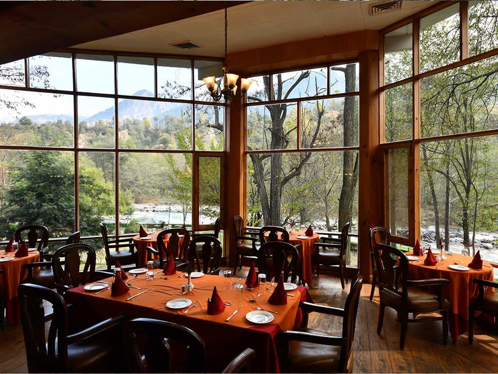 The main restaurant at Span Resort & Spa, Manali.