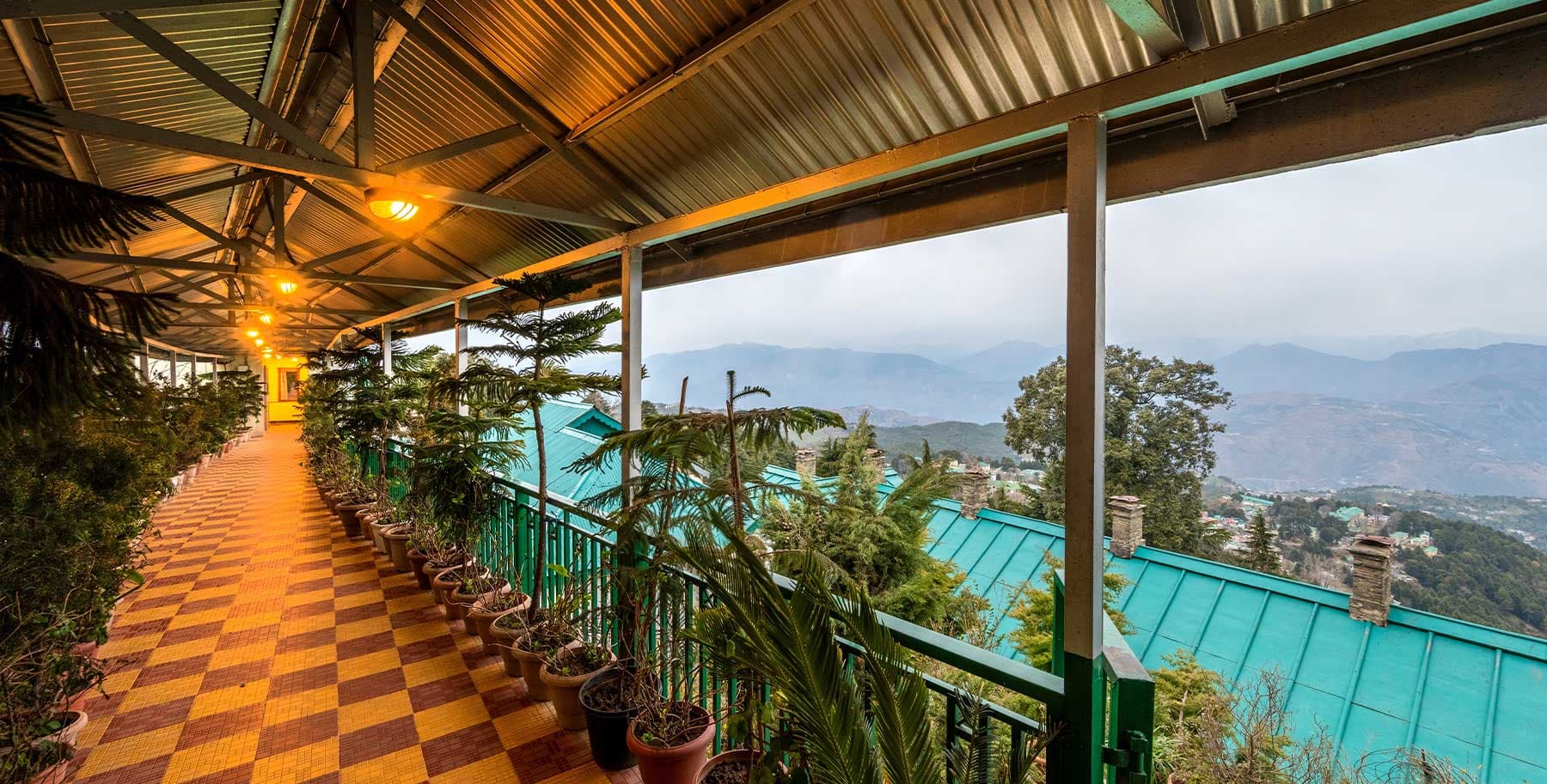 Views over the Dhauladhar range from the Grand View Hotel, Dalhousie.