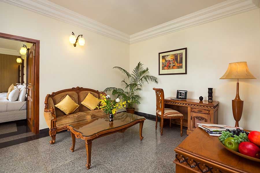 Living room of a Sea View Villa suite at Ideal Beach Resort, Mamallapuram