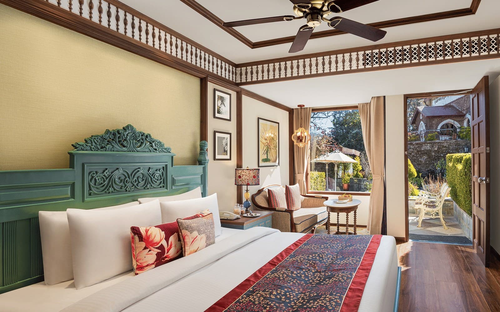 Premium Garden Room interior at The Naini Retreat, Nainital.