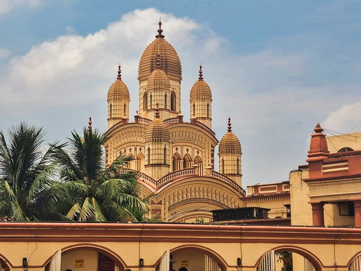 The Dakshineswar Kali Temple on the bank of the Hooghly River, Kolkata