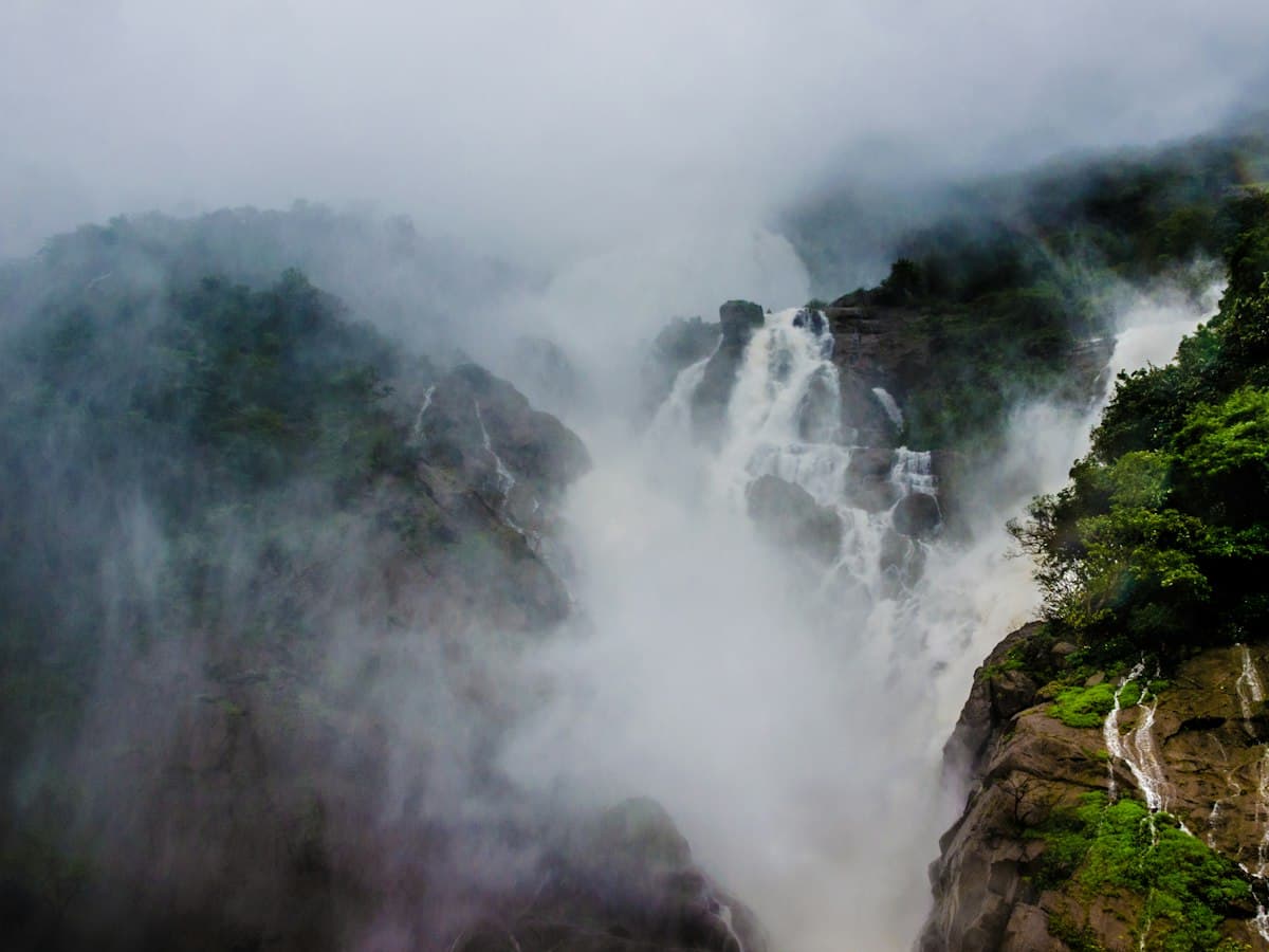 Dudhsagar Falls cascading down the Western Ghats
