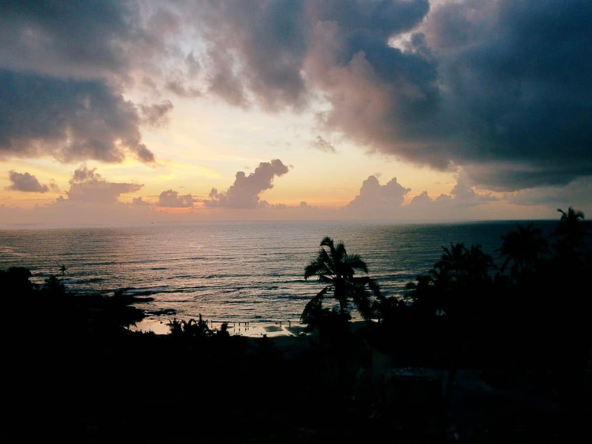 Sunset over the sea at Vagator, North Goa