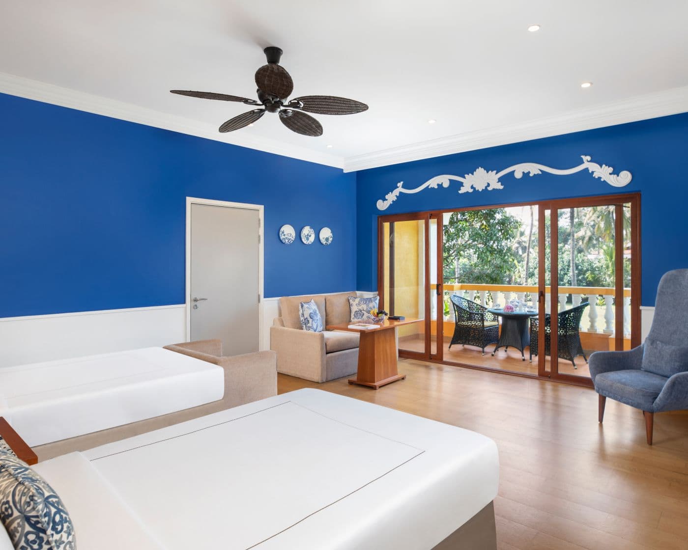 Exotica Room with twin beds and garden balcony at Taj Exotica Resort & Spa, Goa