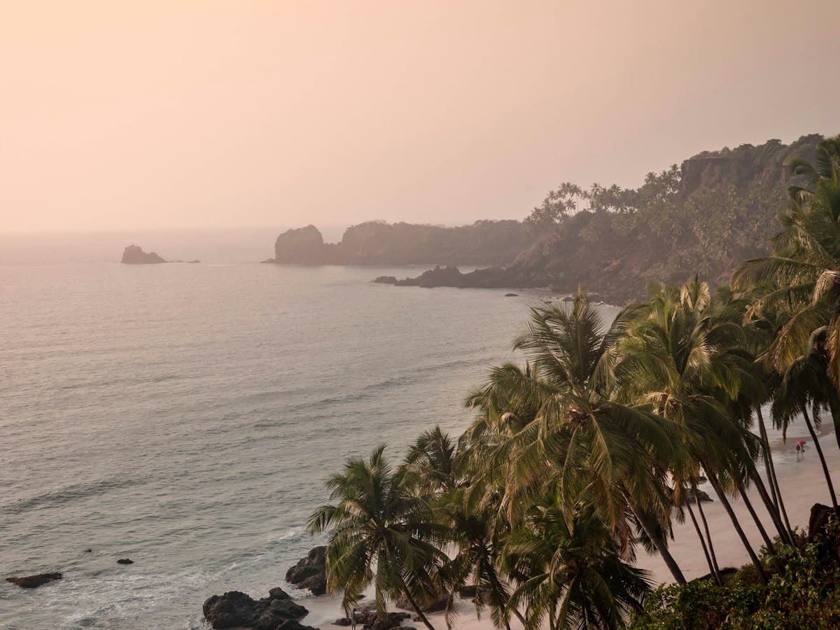 Palm-fringed beach at Cabo de Rama, South Goa