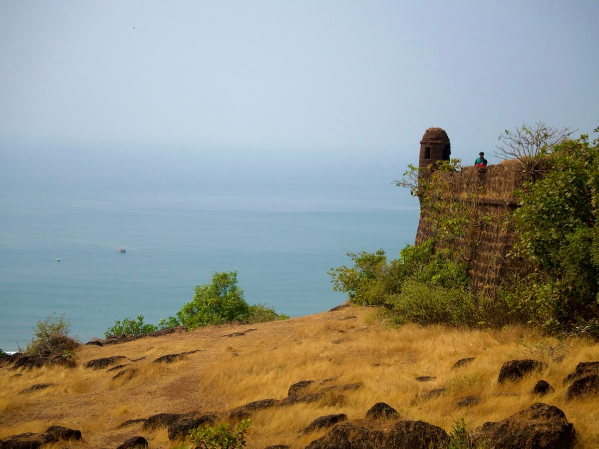 View over the sea from Chapora Fort hill, Vagator, Goa