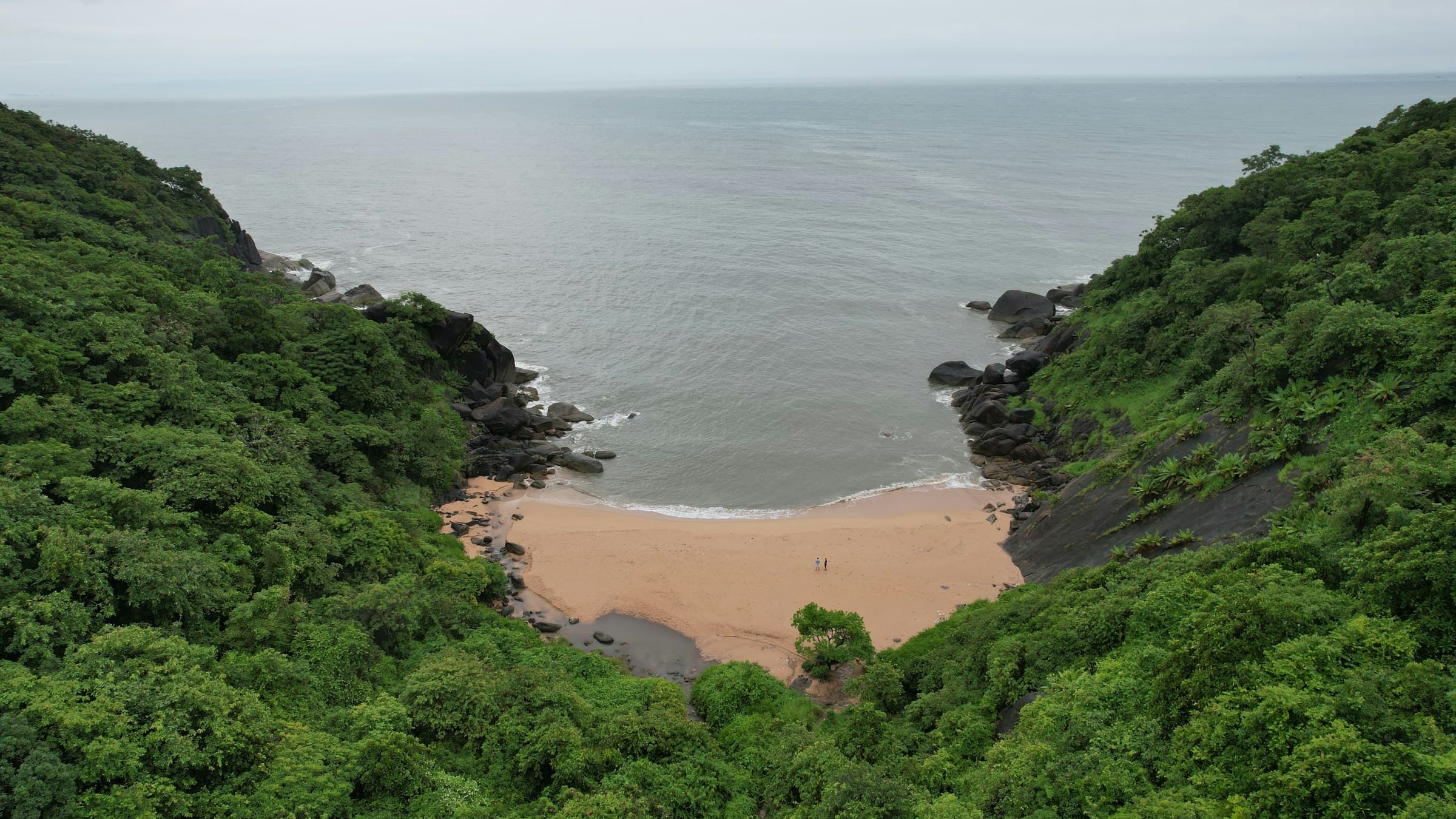 Butterfly Beach from above, a secluded crescent in South Goa