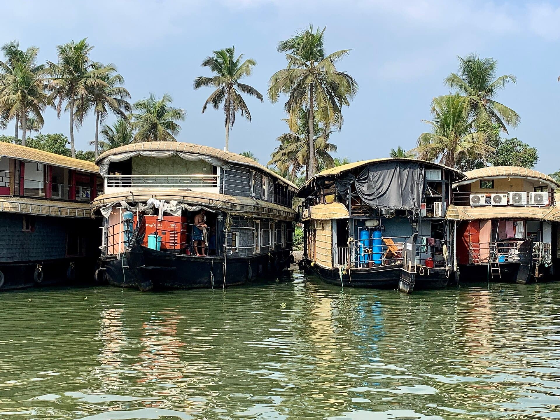 Kettuvallam houseboat on the Alleppey backwaters, Kerala