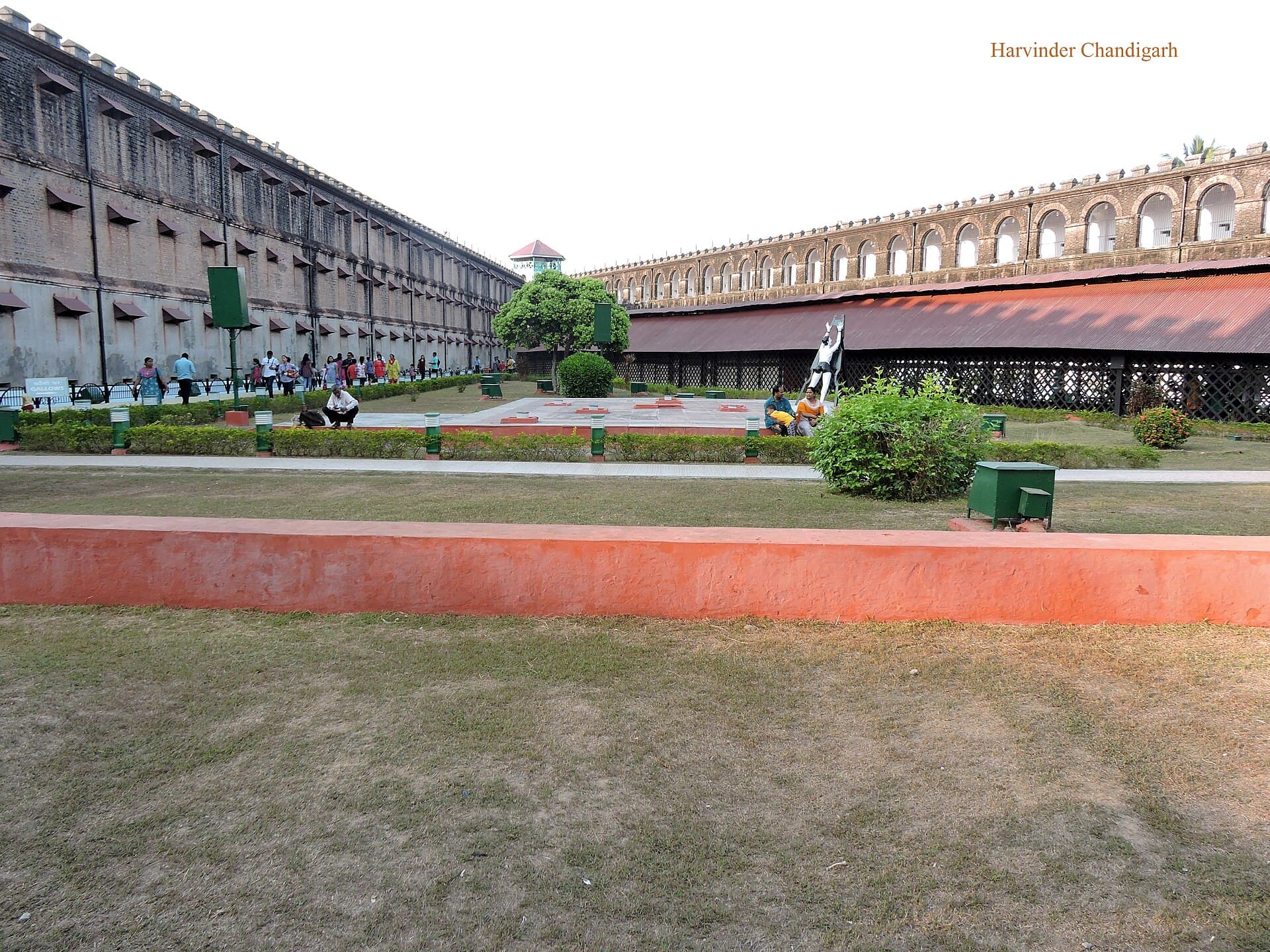 Cellular Jail, Port Blair, with its long red-brick wings and lawn